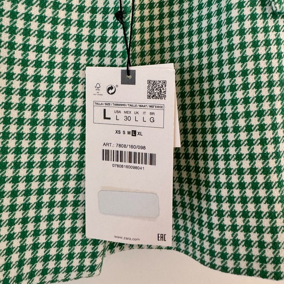 NWT Zara Green Houndstooth Blazer - Picture 3 of 5